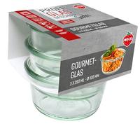 Weck Gastropack 76124 Lot de 3 verres gourmet de 290 ml (créations parfaites, passent au four, passent au lave-vaisselle, stabilité, verres à délicatesse, sans couvercle)
