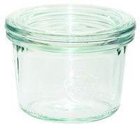 Weck Lot de 12 bocaux en verre de 80 ml avec couvercle en verre - Pour la conservation - Résistants à la chaleur - Passent au micro-ondes - Passent au four - À bord rond