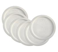 Weck Lot de 6 couvercles en plastique pour bocaux Medium = 80mm blanc
