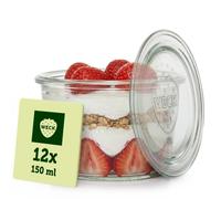 Weck Sturz Lot de 12 bocaux en verre de 200 ml avec couvercle | Pour la conservation de confitures, jus de fruits, conservation hermétique des ingrédients secs