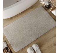 Wecon Home Basics Erik Tapis de bain en coton doux touffeté antidérapant et lavable avec poils doux et aspect clair 55 x 65 cm Grège