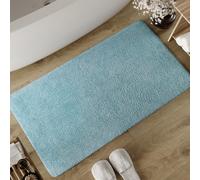 Wecon Home Basics Erik Tapis de bain en coton doux touffeté antidérapant et lavable avec poils doux et aspect clair 80 x 150 cm Bleu fumé