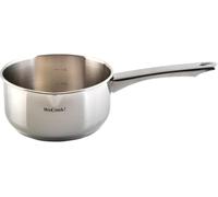 Wecook! Casserole en acier inoxydable 18/10 avec bec verseur et échelle de mesure pratique, Ø 18 cm, cap. 2,1 lit., adaptée à tous les types de cuisinières dont induction