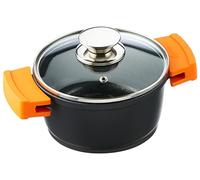 WECOOK! Ecochef Casserole Profonde, Induction, Couvercle en Verre 16cm, Antiadhésive QUANTANIUM Écologique sans PFOA, Fonte d'Aluminium, Épaisseur 5mm, Poignées en Silicone, Vitrocéramique, Four