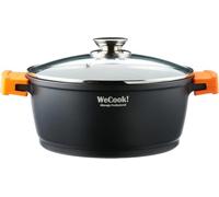 WECOOK! Ecochef Casserole Profonde, Induction, Couvercle en Verre 28cm, Antiadhésive QUANTANIUM Écologique sans PFOA, Fonte d'Aluminium, Épaisseur 5mm, Poignées en Silicone, Vitrocéramique, Gaz, Four