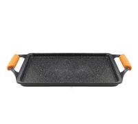 WECOOK! Ecochef Titan Grillplatte, Induktion Griddle-Pfanne 37 X 25 cm, Aluminiumguss, Antihaftbeschichtung QUANTANIUM Ökologisch PFOA-frei, 5mm Dicke, Silikongriffe, Vitrokeramik, Gas, Backofen