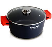 WECOOK Ecostone 10032, faitout avec couvercle, en fonte/fonte d'aluminium, diamètre de 32 cm, compatible avec les plaques à induction, revêtement antiadhésif