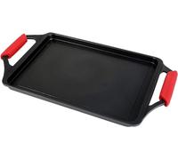 WECOOK! Ecostone Plaque à Griller Induction 37 X 25cm, Fonte d'Aluminium, Anti-adhésif XTRA DUPONT Écologique sans PFOA, Épaisseur 5 mm, Poignées en Silicone, Vitrocéramique, Gaz, Four