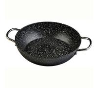 WECOOK! Granite Casserole basse induction complète 32 cm, aluminium forgé 5,1 litres, antiadhésif écologique pierre sans PFOA, poignées en acier riveté, convient à toutes les cuisines, vitrocéramique,