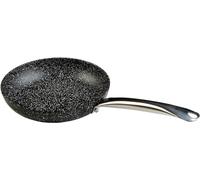 WECOOK Poêle en aluminium forgé 18cm Granite Revêtement antiadhésif en pierre sans PFOA Convient pour l'induction et toutes les cuisines Poignée ergonomique en acier, noir, aluminium