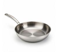 WECOOK! PRO Poêle Acier Inoxydable 18/10 Ø 24 cm - Compatible Induction - Base Triple Épaisseur - Manche Ergonomique Riveté - Four 200°C - Lave-vaisselle - Résistante