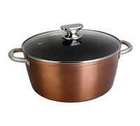 Casserole 20 cm Induction, Couvercle en Verre, Antiadhésive sans PFOA, Aluminium, Wecook, Professional, , Cuivre Cuivre G