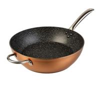 WECOOK! Professional Poêle à Frire Profonde 32 cm, Induction, Pierre Antiadhésive Écologique sans PFOA, Aluminium Forgé, Épaisseur 2,8 mm, Copper, Poignée en Acier Inox., Vitrocéramique, Gaz, Four