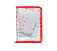 Wectirc Classeur à papier transparent rechargeable | Classeur A5 transparent | Autocollant à fermeture éclair pour cartes, reçus, billets, petits accessoires, étudiants, enseignants, chefs de projet