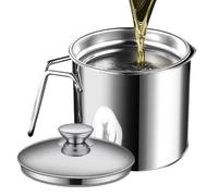 Wectirc Distributeur d'huile de cuisson - Filtre à mailles fines anti-fuite à large ouverture, distributeur d'huile de cuisine avec poignée, pour stockage de soupe d'olive, cuisine, friture, maison