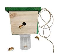 Wectirc Piège à abeilles de charpentier en bois naturel | Piège à abeilles pour une utilisation en extérieur, cour ou jardin