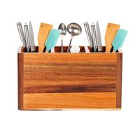 Wectirc Porte-ustensiles, avec poignée, compartiment de rangement rustique | Grand comptoir pour ustensiles de cuisine | Pour argenterie, cuillère, spatule, couverts, maison, restaurant, armoire