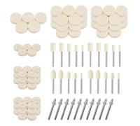 WEDAMOO 100 Pièces Roue de Polissage en Feutre de Laine pour Dremel | Accessoires de Polissage pour Outils Rotatifs, avec Tige 1/8", pour Polir Métal, Verre, Bijoux