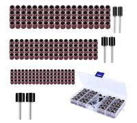 WEDAMOO 222 Pièces Manchons Abrasifs, Tambour de Ponçage | Comprenant 216 Pièces de Bandes Abrasives et 6 Roues à Poncer pour Outil Rotatif Dremel