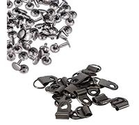 WedDecor 10mm Anneau en D Cadre Photo Crochets Mural Crochet Boucle & 6mm Double Capuchon Rivet Bandes Fixations de Fixations Hardware pour Suspendu Cadres, Miroirs, Artisanat Bricolage, 100pcs