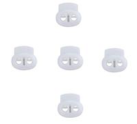 WedDecor Cordon Coulissant Blanc Cordon Stoppeur Arrêtoirs de Cordon avec Grain Simple Trou Bouton à Bascule et Large Poussoir Boutons pour Sacs, Papacorde, Vestes, Baggage, 1 Pièce - Blanc
