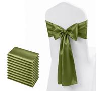 WedDecor Lot de 10 nœuds décoratifs en satin pour chaise Vert sauge 17,8 x 274,3 cm