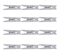 WedDecor Lot de 50 mini pinces à linge en bois argentées de 3,5 cm - Petites pinces à photo, pinces à linge pour décoration murale, étiquettes cadeaux, cartes faites à la main, guirlandes lumineuses
