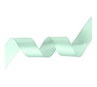 Weddecor Ruban de satin vert pastel double face en polyester pour arts et travaux manuels, couture, nœuds, anniversaire, vêtements, robes, emballage cadeau, décoration pour mariage, 10 mm x 25 m