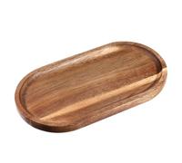 WeddHuis Plateau Ovale en Bois d'Acacia Mini Plateau de Service Plateau de Cuisine Organisateur pour Cosmétiques et Plans de Travail (19 x 10,5 cm)