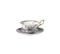 Wedgwood Petite tasse à thé Wonderlust avec soucoupe jardin de minuit