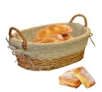 Wedhapy Panier à Pain Panier à levain avec poignée Paniers à Pain ovales avec Doublure de panterne Florale Outils de Fabrication de Pain tissés en rotin Naturel 9 8 x 5 9 x 3 2 '' Paniers à Pain