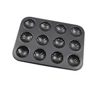 Wedhapy Plaque de cuisson en forme de moule à Madeleine antiadhésif à 12 cavités en acier au carbone