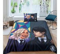 Wednesday Addams Sets Housse De Couette Avec Taies D'oreiller, D Imprim¿¿ Microfibre Literie Parure De Lit Linge De Lit Avec Fermeture ¿¿Clair Pour Fill
