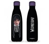Wednesday Bouteille d'eau en acier inoxydable 500 ml - Bouteille d'eau chaude et froide Mercredi - Bouteille thermos pour voyage ou salle de sport | Design Mercredi (Noir/Violet)
