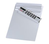 Wedo 057954 Porte-bloc A4 en aluminium avec calculatrice solaire amovible