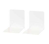Wedo 1021100 Serre-livres (en métal, modèle large, 14 x 12 x 14 cm) 2 pièces, blanc