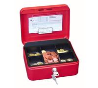 Wedo 145202H Caissette à monnaie à 5 compartiments avec clip 20 x16 x 9 cm Rouge
