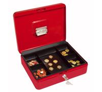 Wedo 145402H Caissette à monnaie à 5 compartiments avec clip 30 x 24 x 9 cm Rouge