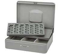 WEDO 149758012 Caissette à monnaie avec serrure à combinaison, avec compartiment pour billets et plateau à monnaie amovible, 30 x 24 x 9 cm