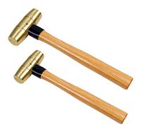 WEDO 2 pièces Massette en laiton,manche en Bois,230g+680g,Marteau arrache-clous de charpentier,Idéal pour la construction,résistante à la corrosion,Forgé