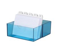 Wedo 2506303 Fichier A6 avec cartes + registre alphabétique 200 cartes Transparent Bleu