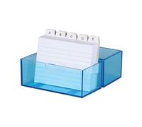 Wedo 2507303 Fichier A7 avec cartes + registre alphabétique 200 cartes Transparent Bleu