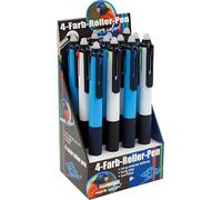 Wedo Stylo à bille 4 couleurs effaçable – rouge, bleu, vert, noir – présentoir