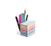 Wedo 270266916 cube-mémo en plastique 700 feuillets colorés 5,5 x 9 cm transparent