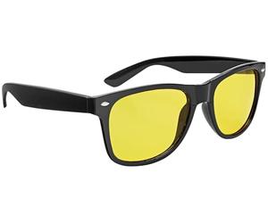 Wedo 27147099 Lunettes de vision nocturne pour automobilistes, verres polarisés teintés, conformes à la norme ISO, étui et manuel d'utilisation (français non garanti), noir/jaune