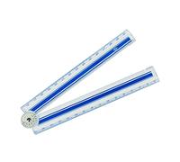 Wedo Règle pliante Klapp 521530 15-30 cm, échelle d'angle, plastique transparent