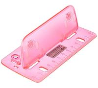 Wedo 67809 Perforatrice double trou en plastique pour perforations de 8 cm d'écart, avec règle de 12 cm, rose