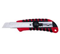 Wedo 785018 professionnel Cutter Standard, guide de lame en métal, 18 mm, rouge/noir
