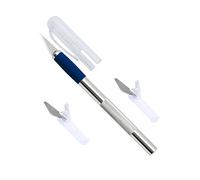 Wedo 78621 Scalpel avec lames de rechange Aluminium Argenté, Skalpell + 23 Klingen