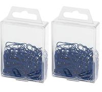 Wedo 901244200 Trombones (Métal, 27 mm, avec Revêtement Plastique), 100 Pièces Bleu (Lot de 2)